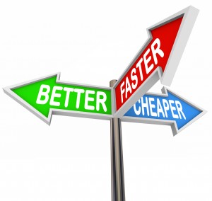 Better Faster Cheaper Three Benefits Features Signs